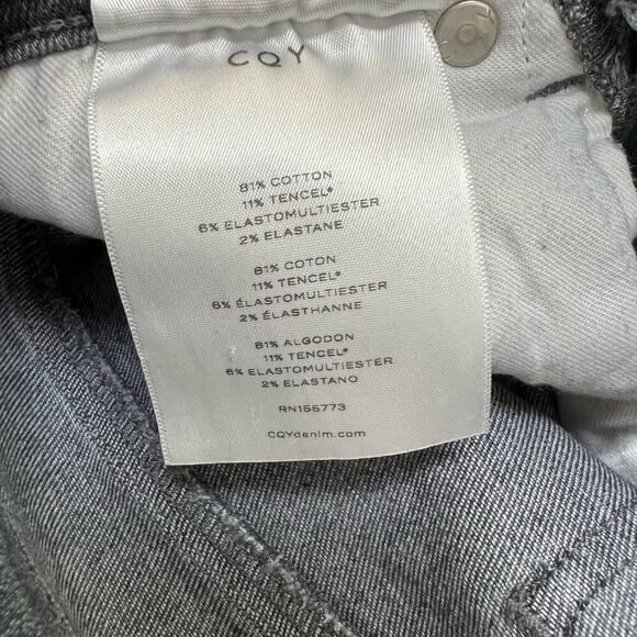 CQY Palme Gray High Rise Skinny Denim Jeans Cotton Blend Stretch Size 24 - Picture 9 of 11